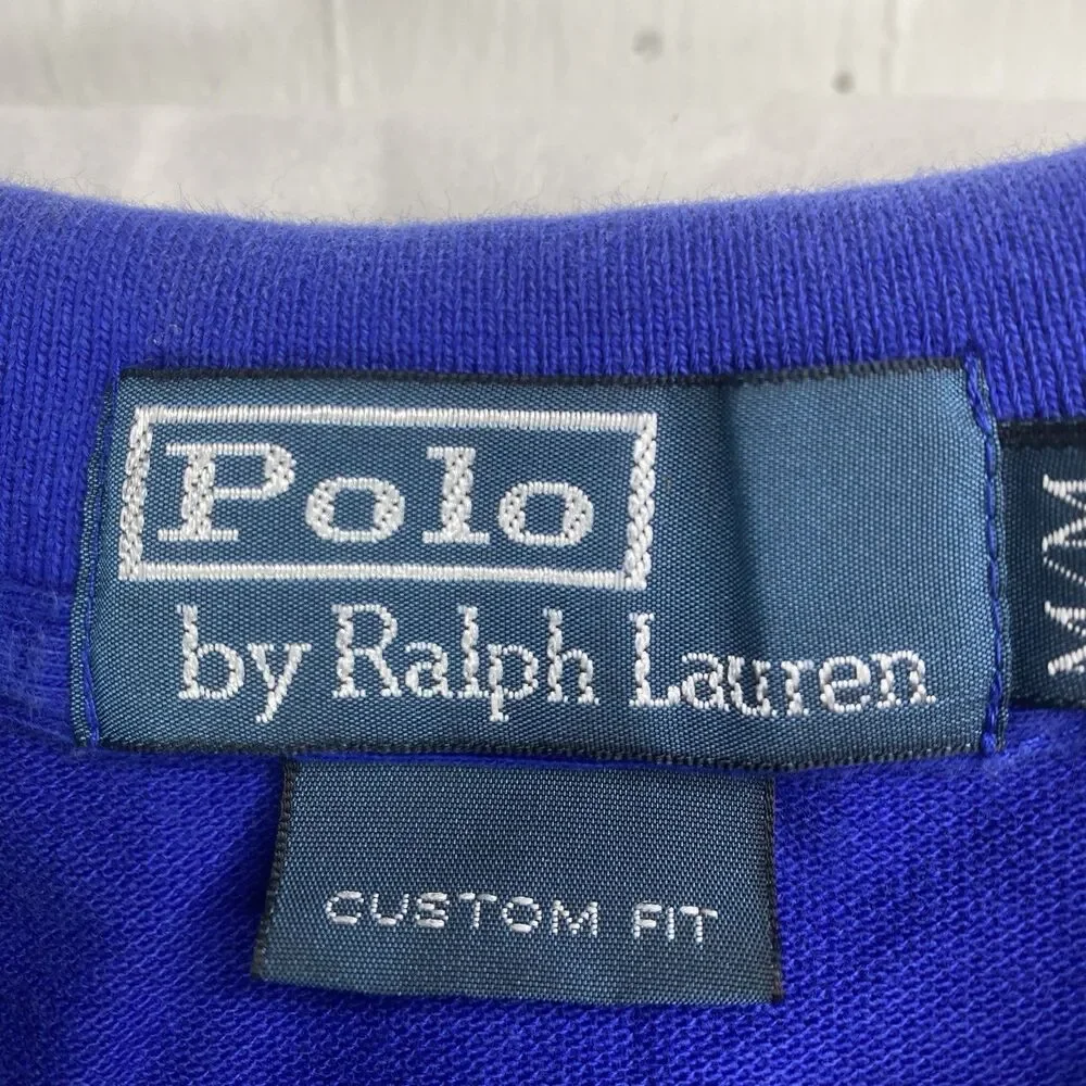 Polo Ralph Lauren Polo Shirt Men’s M Blue Big Pony USA Long Sleeve #3 PRL RARE